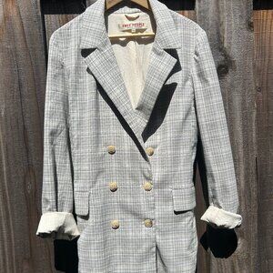 Free People Olivia Plaid Blazer